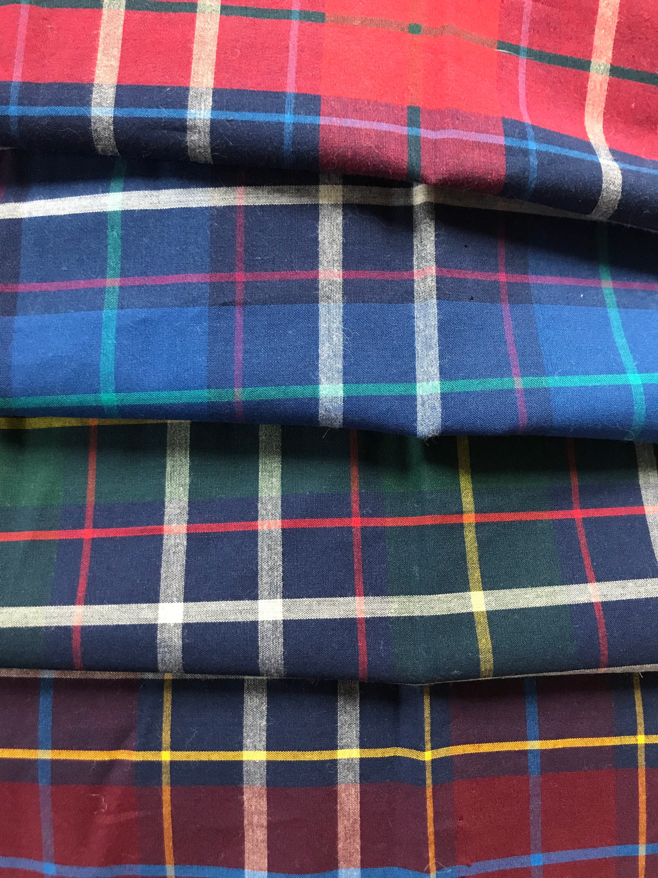 100 Cotton Fabric Bundle Plaid Yarn Dye Etsy