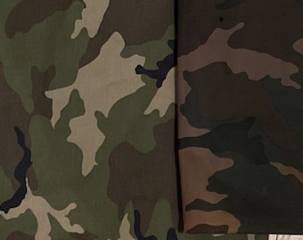 Extra Fat Quarter Bundle of 2: Cotton Camo Print Back Satin & Twill