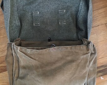 Vintage 1930s-40s Cotton Jaspe Military Bag