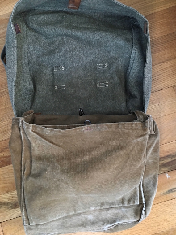 Vintage 1930s-40s Cotton Jaspe Military Bag
