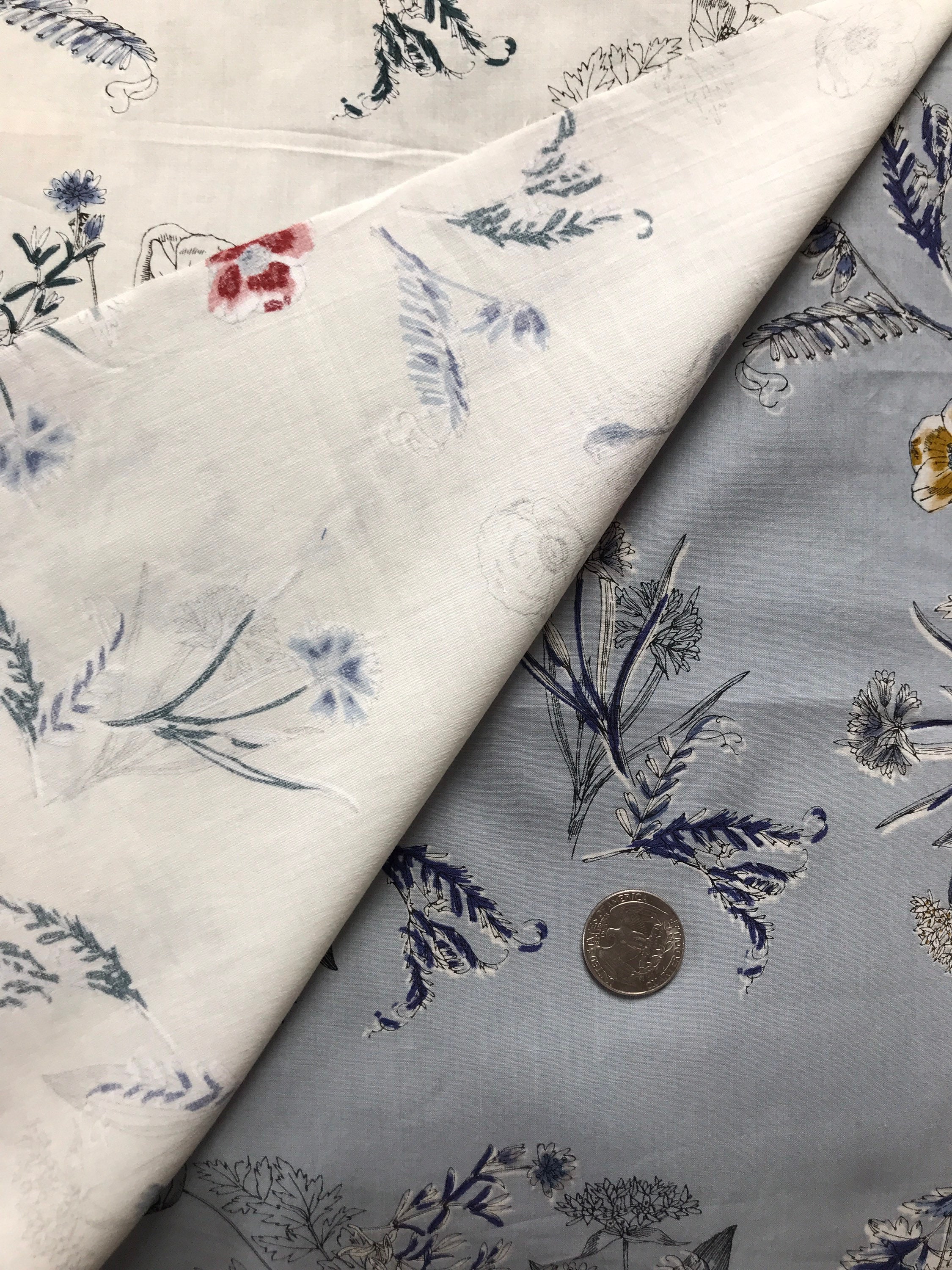 Cotton/Rayon Blend Fabric Bundle Floral Print Etsy