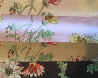 100% Cotton Fabric Bundle: Long Stemmed Floral Print