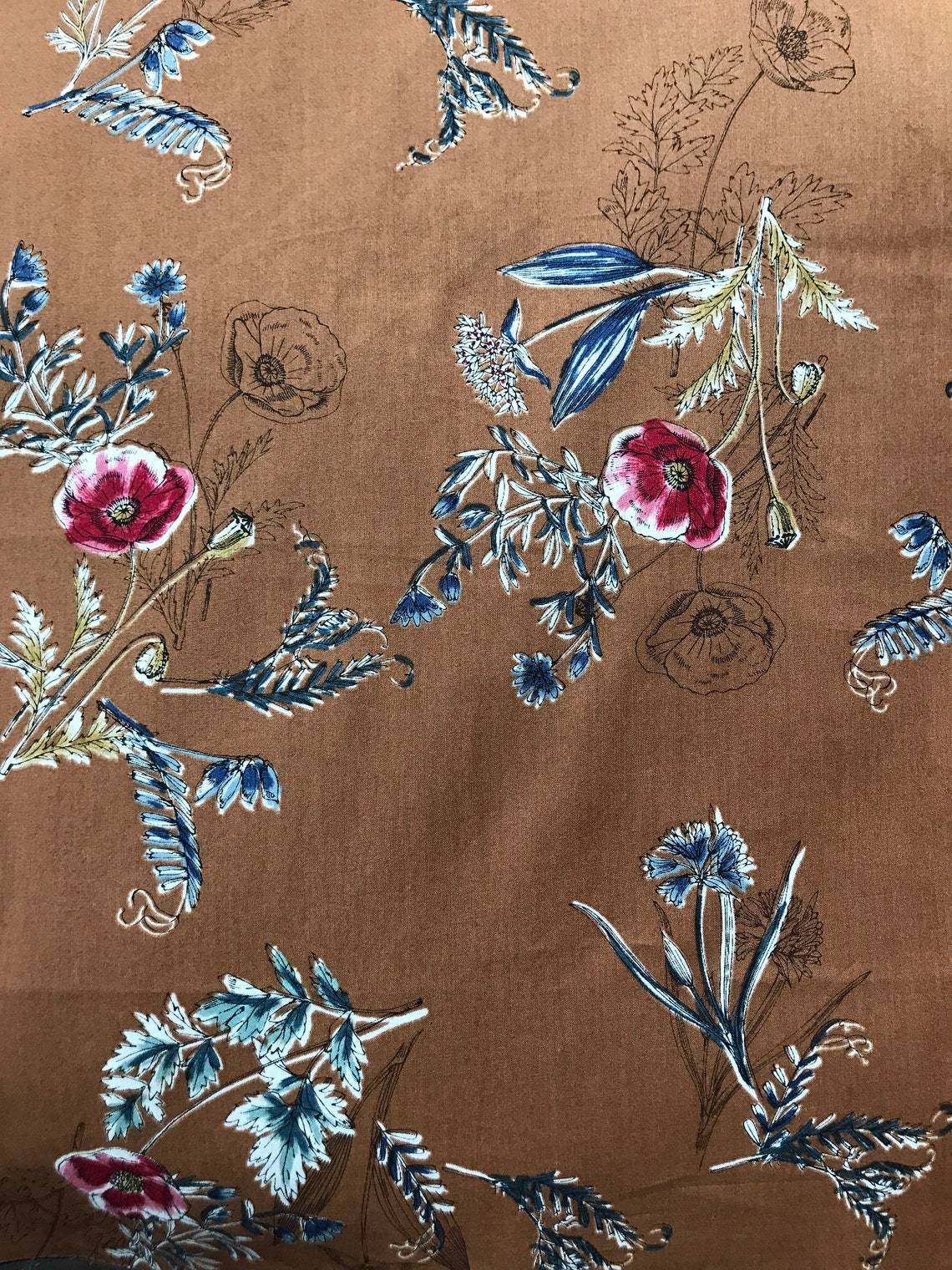 Cotton/Rayon Blend Fabric Bundle Floral Print Etsy