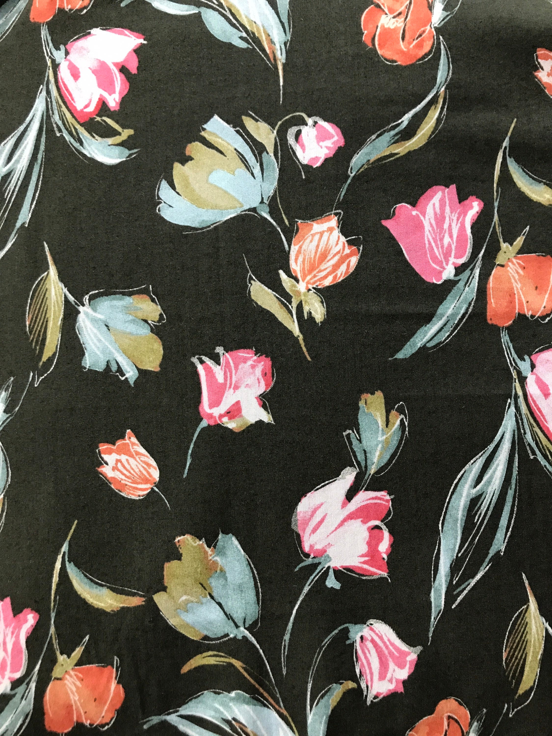 Cotton Rayon Fabric Bundle: Floral Print - Etsy