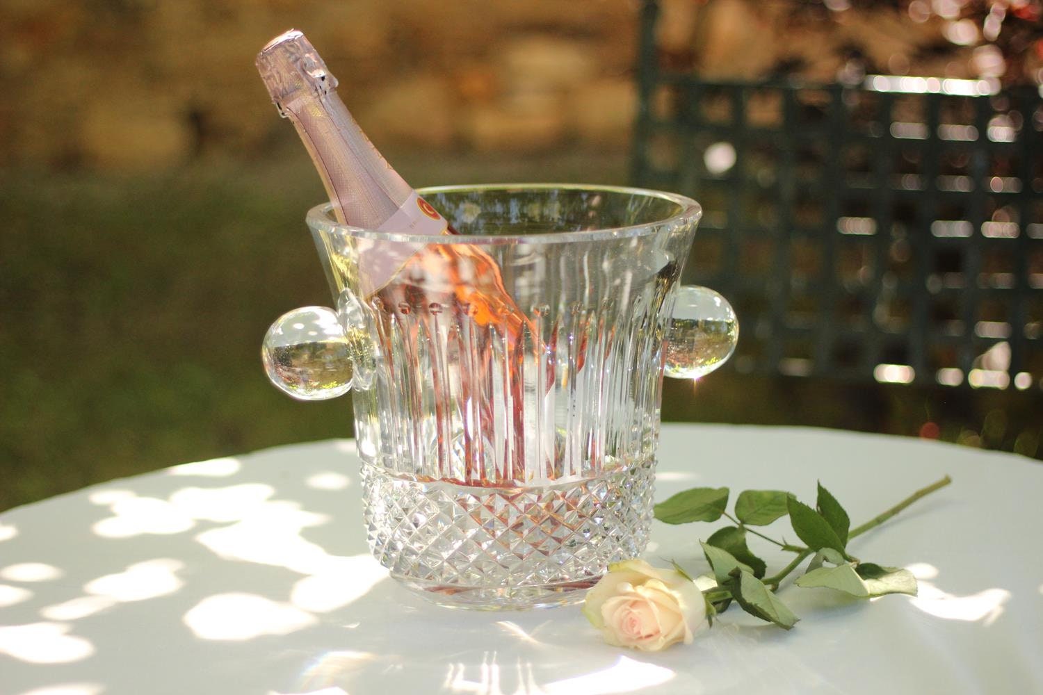 Belle Français Vintage St Louis Cut Crystal Glass Champagne Bucket/Wine Cooler Ice Tommy Design Circ