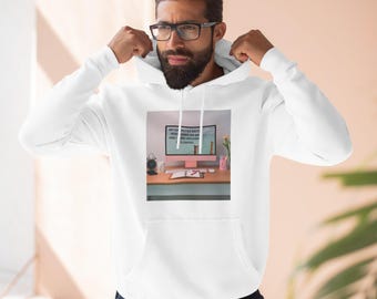 Sudadera con capucha y frase divertida sobre tecnología: "Mi ordenador nunca se cae".