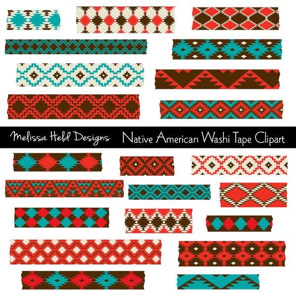 Native American Washi Tape Digital Clipart