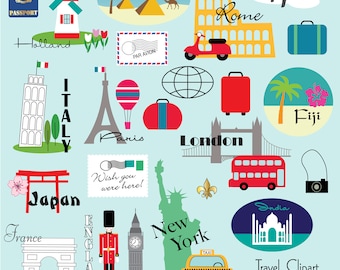 World Travel Digital Clipart