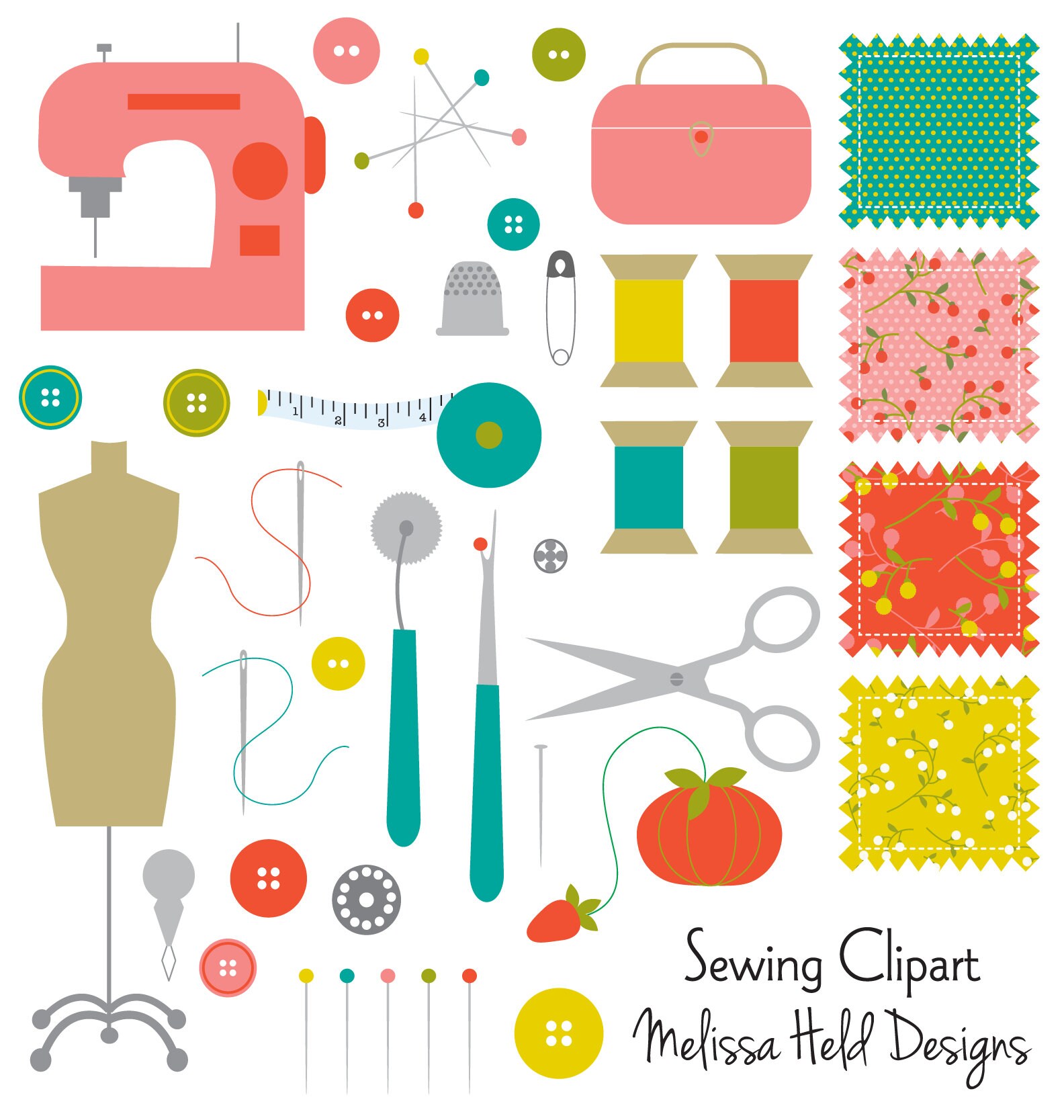 Sewing Digital Clipart