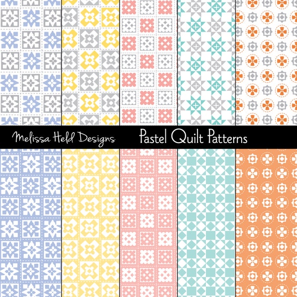 Pastel Quilt Digital Patterns