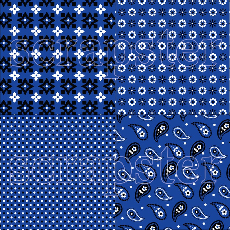 Blue Bandana Digital Patterns image 5