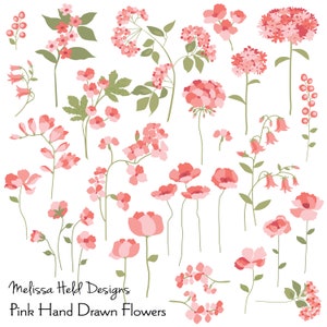 Rose à la main dessiné Digital Clipart fleurs