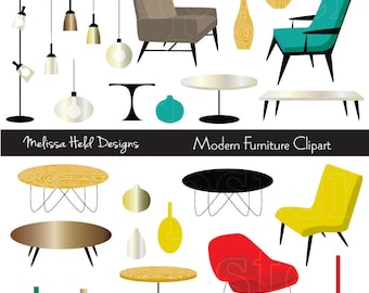 Modern Furniture Digital Clipart