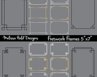 Silver & Gold 5 x 7  Digital Fretwork Frames