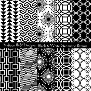 Black & White geometrische digitale Muster