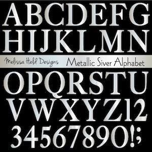 Metallic Silber Digitales Alphabet