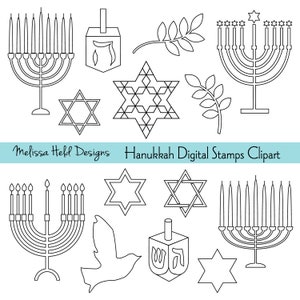 Hanoukka Digital Stamps Clipart