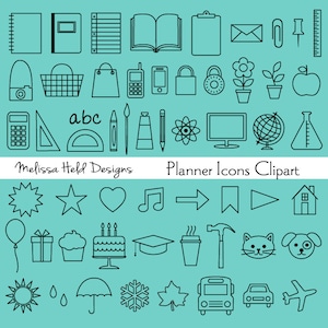 Planer Symbole ClipArts und digitale Briefmarken