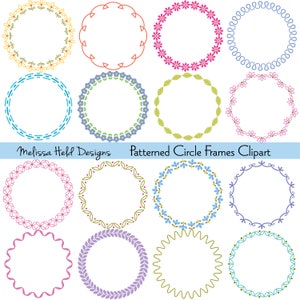 Patterned Circle Frames Digital Clipart