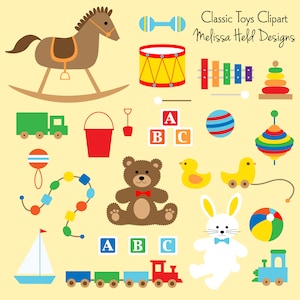 Children&#39;s Classic Toys Digital Clipart