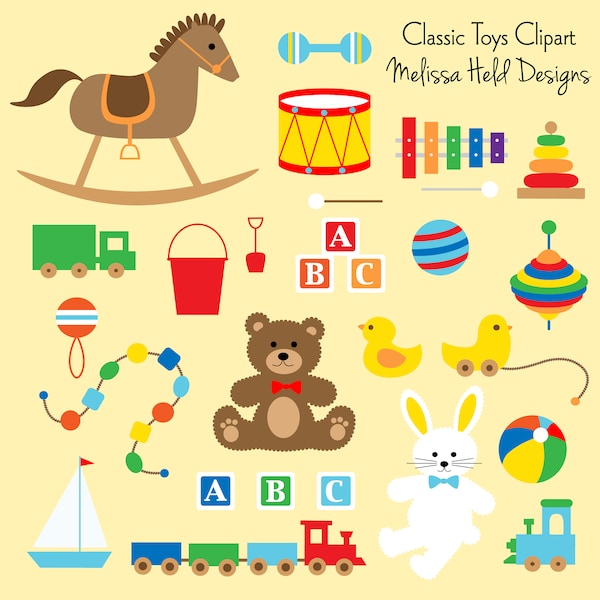 Children's Classic Toys Digital Clipart