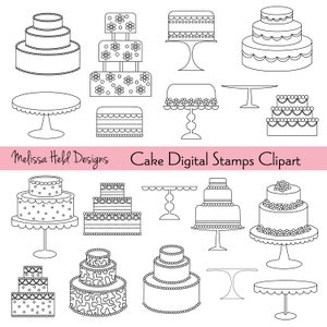Cakes Digital Stamps Clipart