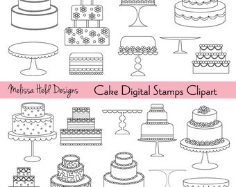 Cakes Digital Stamps Clipart