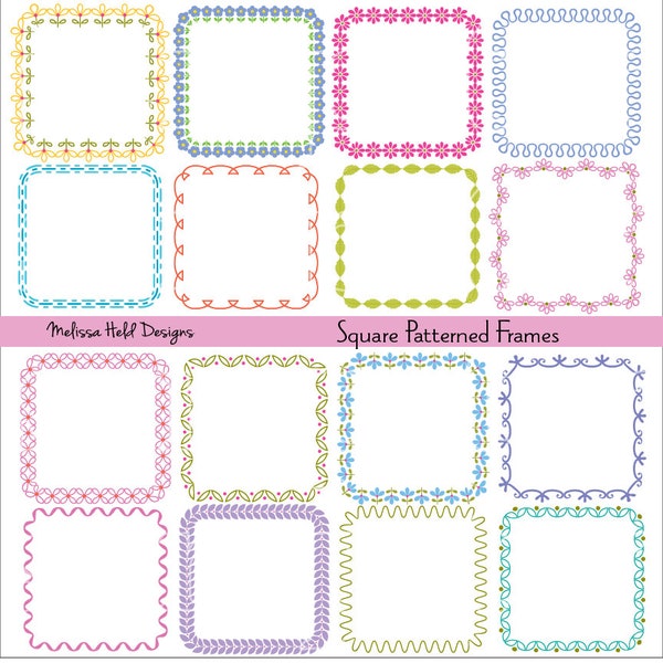 Square Patterned Digital Frames Clipart