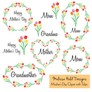 Imágenes digitales del Día de la Madre con tulipanes