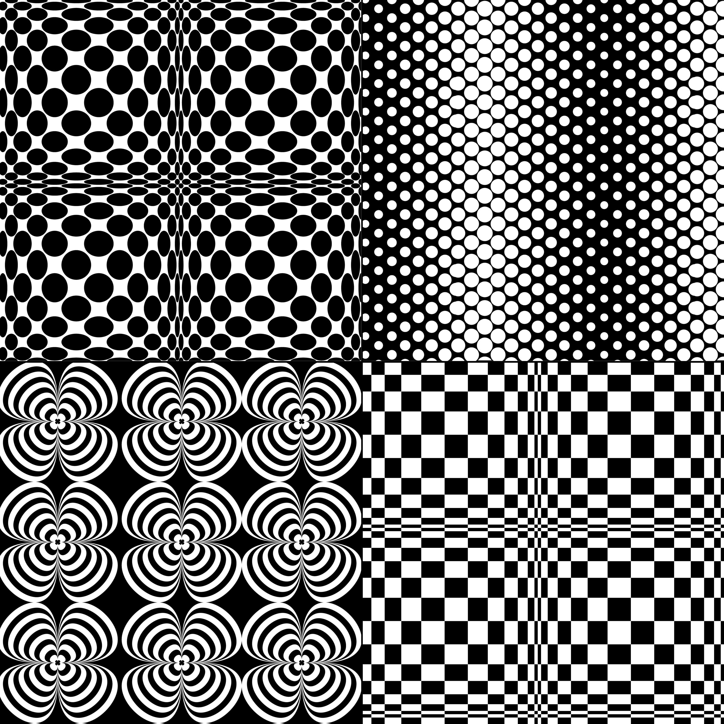 Black & White Op Art Digital Patterns - Etsy