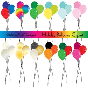 Clipart digitale palloncini per le vacanze