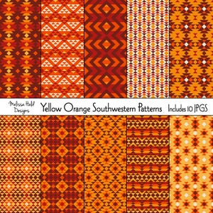 Motifs sud-ouest jaune orange
