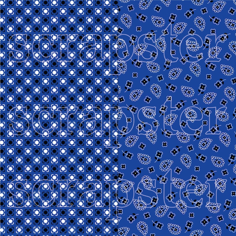 Blue Bandana Digital Patterns image 4