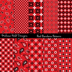 Red Bandana Digital Patterns