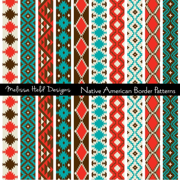 Native American Border Patterns Digital Clipart