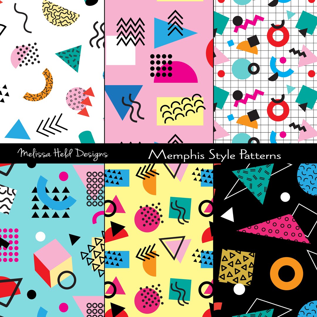 Memphis Style Digital Patterns Etsy UK