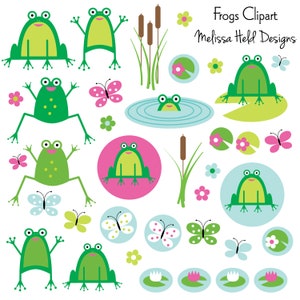 Clipart digital de sapos