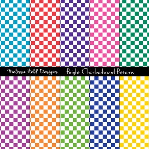 Bright Checkerboard Digital Patterns
