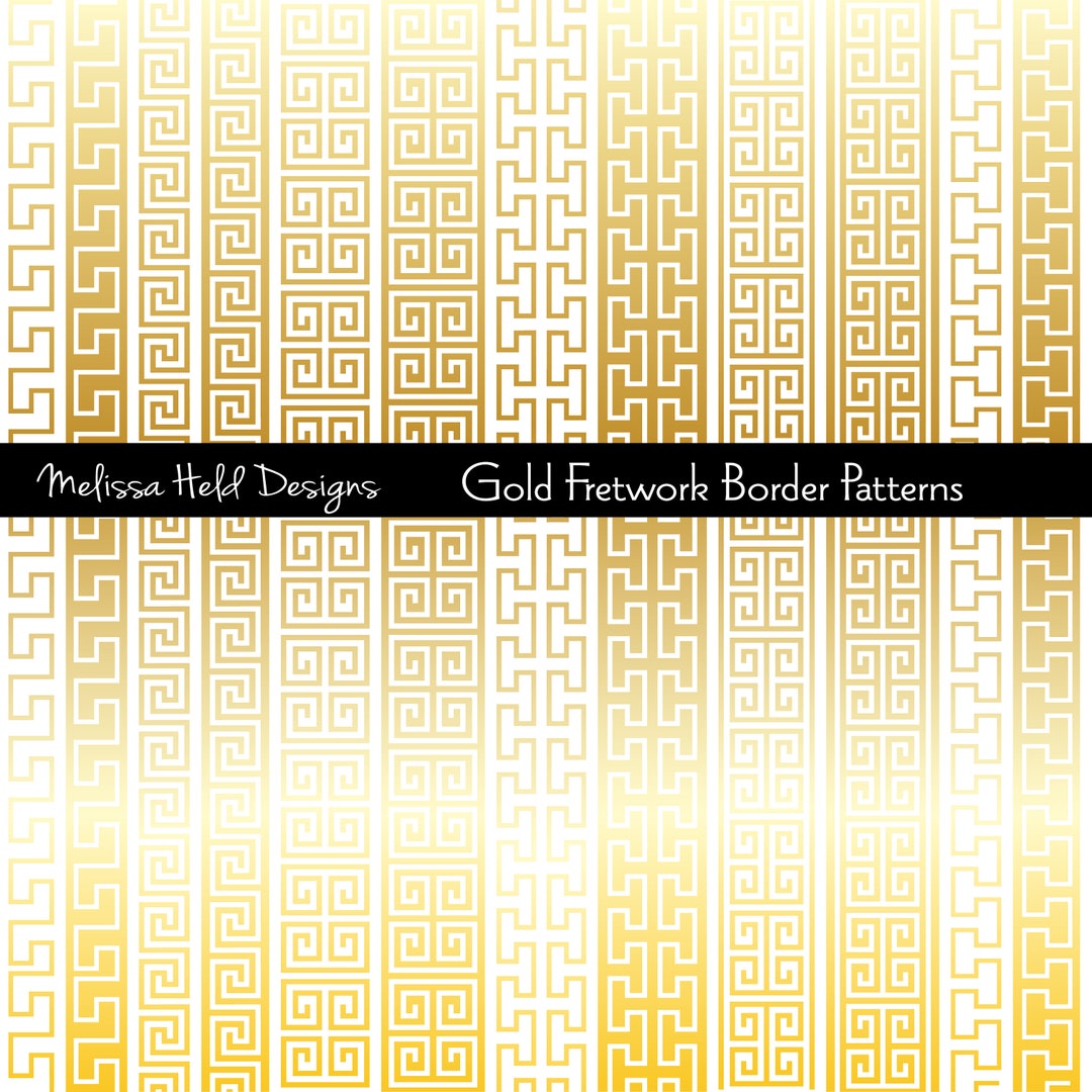 Gold Fretwork Border Digital Patterns - Etsy