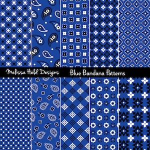 Blue Bandana Digital Patterns