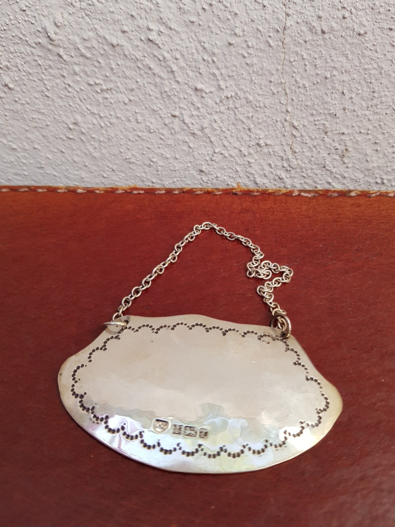 Silver Trinket Casket with two Silver Bottle Hang Tag Labels