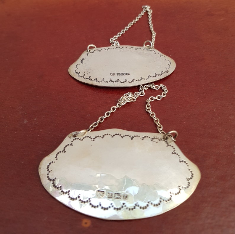 Silver Trinket Casket with two Silver Bottle Hang Tag Labels