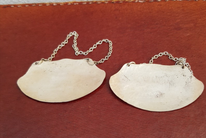 Silver Trinket Casket with two Silver Bottle Hang Tag Labels