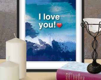 A3. I LOVE YOU poster. Ho'oponopono healing Sentence poster. Mantra meditation quote. Typography poster. Wall decor. Home decor (Po-A3-061)