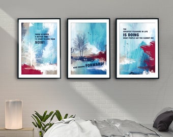 3 posters set. inspirational quotes posters. inspirational wall art. Set of 3 Office Home wall decor. Inspiring Wall hanging art décor.