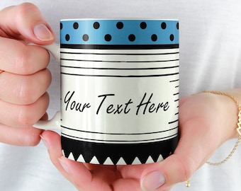 Custom mug, Black white personalized coffee mug, Create your own mug, Personalized  mug, Design your own tea ceramic mug, Custom gift