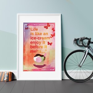 Motivational poster. Quote print poster. Colorful Home Décor Wall Hangings. Wall Art prints, Home office poster wall decor typography print. image 2