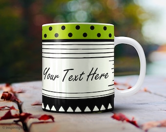 Personalized coffee mug, Custom gift mug, Black white, Personalized ceramic mug, Create your own mug, Design your own tea mug , Stripe mug