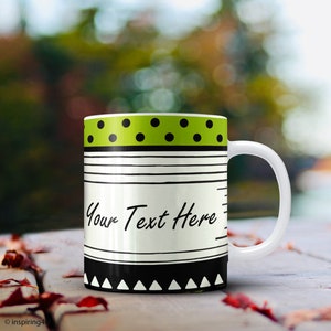 Personalized coffee mug, Custom gift mug, Black white, Personalized ceramic mug, Create your own mug, Design your own tea mug , Stripe mug