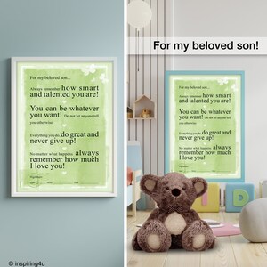 Kinder Geschenk Wand-Dekor-Kunst. Motivierendes grünes Poster. Inspirierendes Print-Poster. Kinderzimmer motivierende Wandkunst Druck. Kinder motivieren.